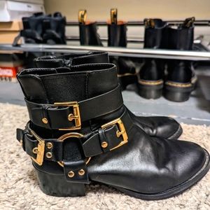 Forever 21 Ankle Boots with Gold Buckles
